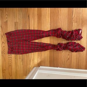 Stacked plaid jeans size Medium